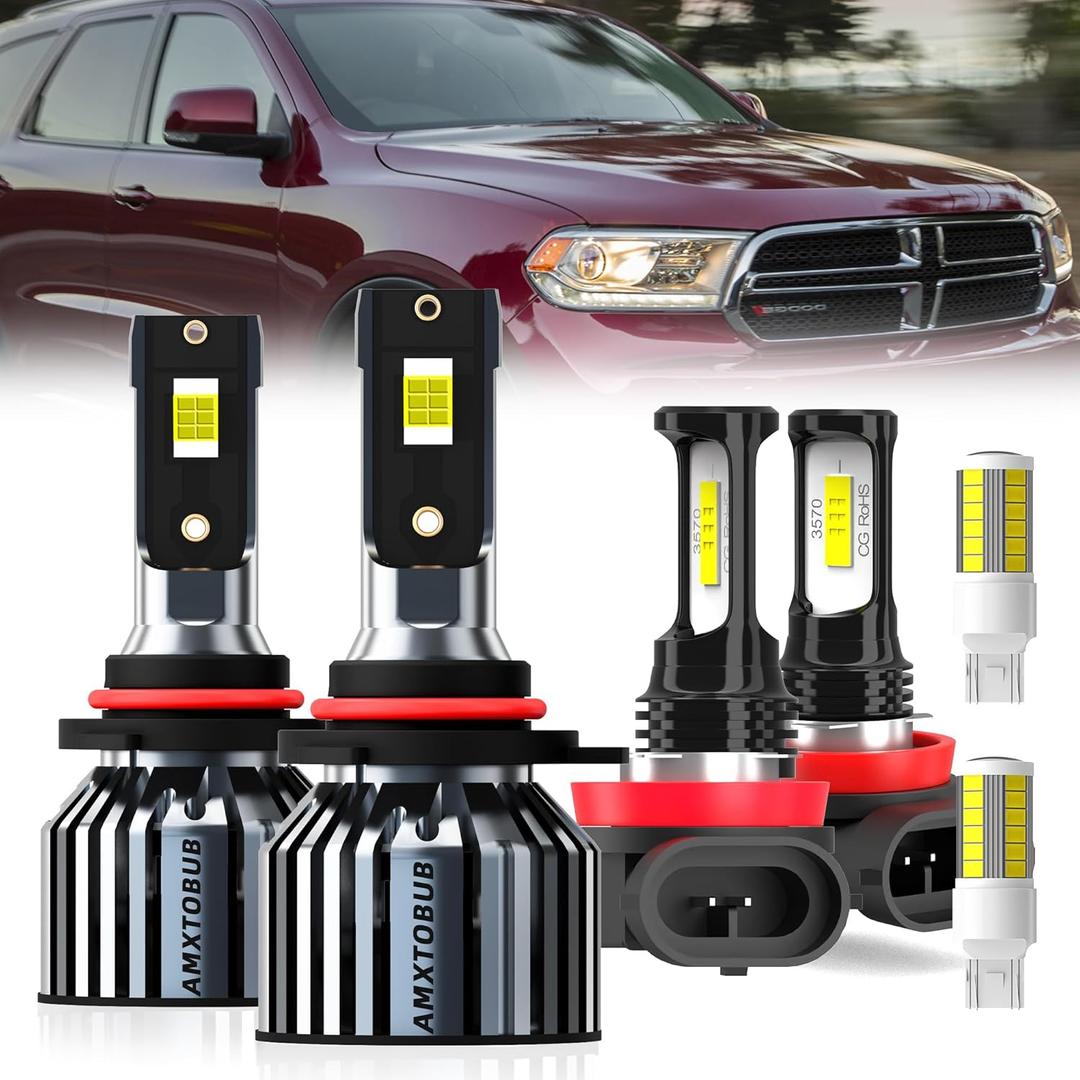 For Dodge Dart 2013 2014 2015, 9012/HIR2 High Low Beam + H11 Fog Lights Light Bulb + Turn signal Lights, Pack of 6