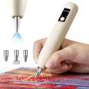 Electric Diamond Painting Pen - Cordless Diamond Art Pen Low-Noise Wax-Free, Rechargeable 2-Speed, Portable Diamond Art Accessories for Crafts Lovers (Cream)