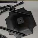 AMAGABELI Garden & Home 5 Pcs Fireplace Tools Set 31 Inch Indoor Black Handle Wrought Iron Large Fire Tool Accessories Set Holder Outdoor Fireset Modern Fire Pit Stand with Poker Brush Shovel Tong