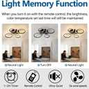 26" Geometric Ceiling Fan with Lights Remote Control, 3 Colors, 6 Speeds, Bladeless, Low Profile for Kitchen, Bedroom, Small Large