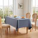 ZeeMart Basic Linen Textured Table Cloth, 60 x 120 Inch Navy Blue, Farmhouse Style Dark Blue Rectangle Tablecloth, Wrinkle Resistant Washable Heavy Weight TableCloths