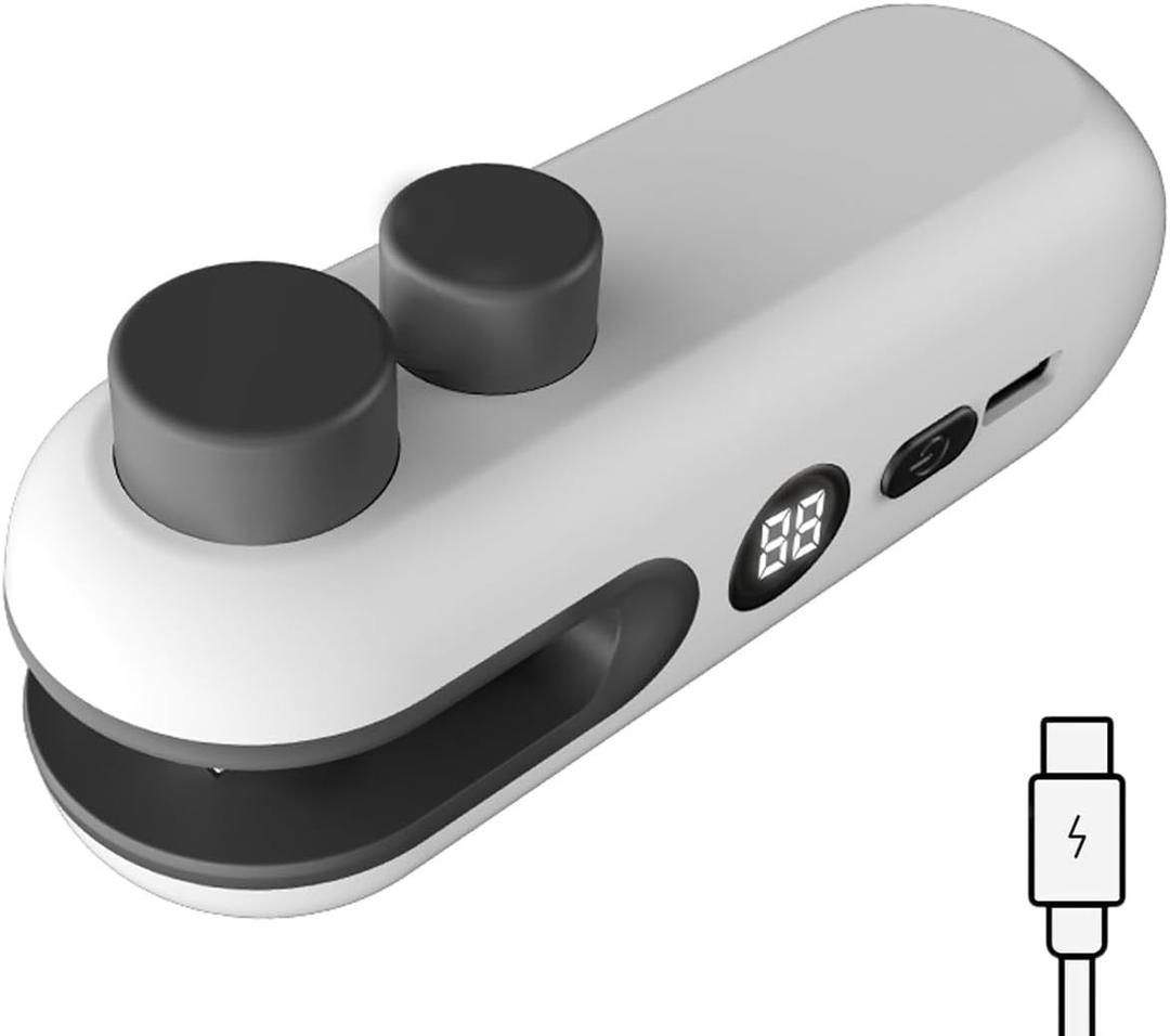 Mini Bag Sealer, 2025 Upgrade Digital Display Bag Sealer with Cutter, 2 in 1 Chip Sealer Rechargeable Portable Handheld Heat Sealer for Food Snacks Chips Storage