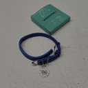 Rolled Leather Dog Collar Soft Round Collars, ID Tag for Small Medium Large Dogs (9-12 inch, Royal Blue)