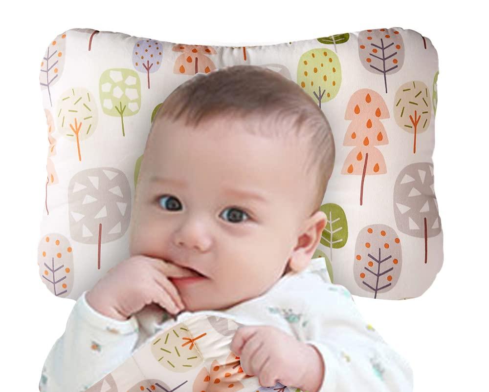 Soft Hypoallergenic Baby Head & Neck Support Organic Cotton Cover Machine Washable (Lime Tree)