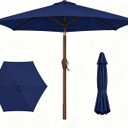 7.5ft Patio Umbrella, Outdoor Table Market Umbrella with Smooth Crank Lift, 6 Windproof Fiberglass Ribs, UPF50+ UV Protection for Deck, Pool, Garden and Backyard