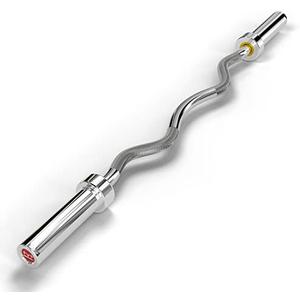 Holleyweb 2 Inch EZ Curl Bar for Biceps, Squats, Bench Press - Olympic Bar for Weightlifting & Powerlifting