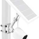 Wasserstein 2-in-1 Universal Pole Mount for Camera & Solar Panel Compatible with Wyze, Blink, Ring, Arlo, Eufy Camera (White)
