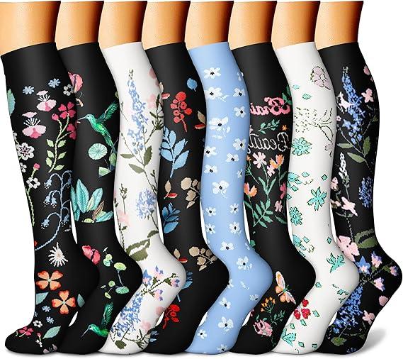 CHARMKING Compression Socks for Women & Men Circulation (7 Pairs) 15-20 mmHg is Best Support for Athletic Running,Hiking