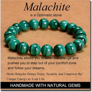 MASSIVE BEADS Handmade Yoga Stretch Elastic Bracelet Natural Stone Crystal Healing Power Energy Gifts for Unisex Adult 4mm 6mm 8mm 10mm