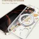 Loheckle for iPhone 16 Plus Case with Stand- Compatible with MagSafe Women Girls Cute Clear Girly Aesthetic Unique Design Soft TPU Magnetic Ring Phone Cover for Apple 16 Plus, Dogs