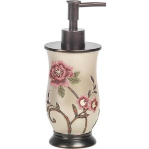 Popular Bath Soap Dispenser/Lotion Pump, Larrisa Collection, Rose Design, Brown