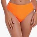 RELLECIGA Women's High Cut Bikini Bottom (Orange, Medium)