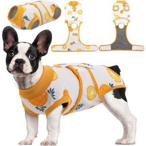 Kuoser Recovery Suit for Dogs Cats After Surgery, Professional Pet Recovery Shirt Dog Abdominal Wounds Bandages, Substitute E-Collar & Cone,Prevent Licking Dog Onesies Pet Surgery Recovery Suit (M (Back:13.4-16.1'', Weight:14-25 LB))