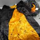 Poshetion Witch Halloween Costumes for Girls, Light Up Witch Dress with Witch Broom and Hat, Kids Witch Costume Glow in the Dark for Halloween Wicked Dress-Up Cosplay Party (Orange-S)