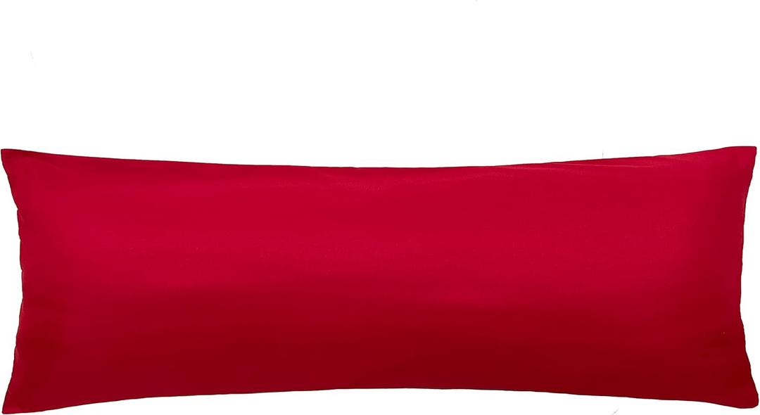  Soft Brushed Microfiber Fabric Zipper Pillow Case, Cozy and Lightweight, Easy Care, Red, Body, 20" x 72"