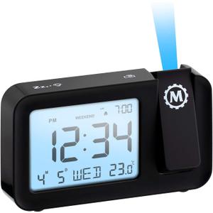 MARATHON Projection Clock with Large Display and Backlight