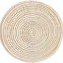 Round Placemats Set of 4 Heat Resistant Braided Place Mats 11.8 inch for Kitchen Table Beige