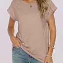 ANRABESS Womens Tops Summer Cap Sleeve Basic Tee Shirts 2026 Trendy Loose Fit Casual Dressy Business Work Tshirts Clothes (S)