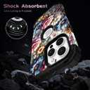 TEECOVER for iPhone 16 Pro Case, Heavy-Duty Shockproof Full Protection Hard Plastic Bumper + Soft Silicone Rubber Protective Case for iPhone 16 Pro - 6.3-Inch, Pink/Blue Flowers