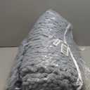 Bigacogo Chunky Knit Throw Blanket for Couch, 40x80 inches, 100% Hand Knitted with Thick Jumbo Chenille Yarn, Cozy Soft Large Rope Knot Cable Crochet Blankets for Sofa Bed Living Room, Dusty Blue, 40"x80" (Special Size Throw)