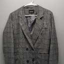 ebossy Women's Notch Lapel 2 Button Boyfriend Blazer Suit Houndstooth Plaid Jacket Coat Size L