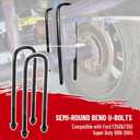 4pcs Semi-Round Bend Front U-Bolts Compatible with Ford F250 F350 Super Duty 4WD 1999-2004 12.5" Long x 3" Wide x 9/16" Threads with Hardware