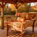 2 x Thanksgiving Fall Table Runner Pumpkins Maple Leaf Fall Runner for Table Seasonal Holiday Autumn Thanksgiving Decoration 13x48 Inch