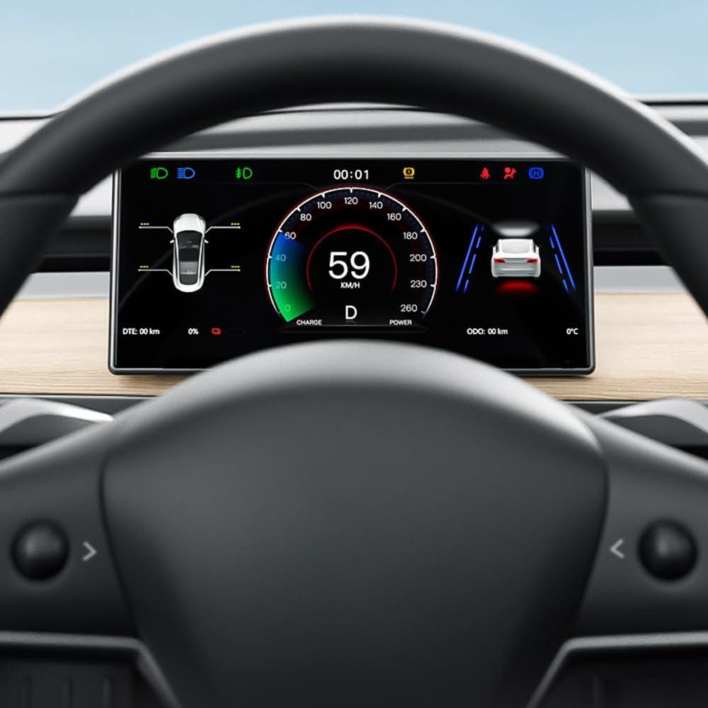 9'' Head Up Display for Tesla Model Y 2020-2024/ Tesla Model 3 2017-2023 with AMD Processor Touchscreen Wireless Carplay Android Auto Hud Display for Tesla
