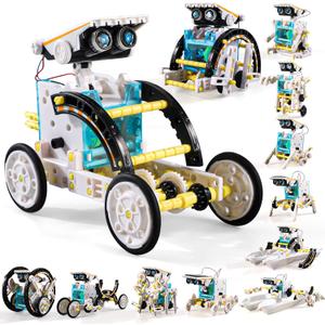 Lucky Doug Toys for Ages 8-13,12-in-1 STEM Solar Robot Kit Toys Gifts for Kids 8 9 10 11 12 13 Years Old, Educational Building Science Experiment Set Gifts for Kids Boys Girls (White)
