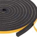 Yotache 3 Strips Foam Weather Stripping 1/4" W X 1/4" T, New Adhesive Craft, Insulation Soundproofing Strips Tape Gasket Seal for Door Frame and Window, Sliding Door Jamb, Total 30 Ft (3 X 10 Ft Each, Black 