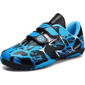 Kids Firm Ground Soccer Cleats for Boys Girls Outdoor Athletic Turf Shoes Indoor Football Trainning Sneakers (2.5 Little Kid, Blue 166)