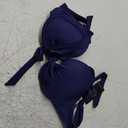 RELLECIGA Women's Push Up Bikini Top Knot Front Underwire Swimwear M