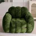 MAXYOYO Bean Bag Chair, Cloud Shaped Bean Bag Sofa for Adults, Soft Stuffed Lazy Floor Sofa with Supportive Filling, Comfy Single Couch for Living Room, Bedroom, Apartment, Green