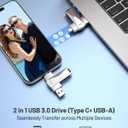 ABLAZE 64GB USB C Flash Drive, Dual USB 3.0+Type C Flash Drive Compatible with iPhone 16/15,Android Smartphone,Computer,Tablet Mac Laptop (Sliver)