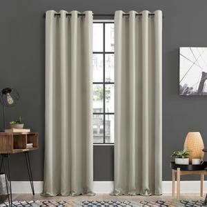 Sun Zero Soho 2-pack Blackout Energy Efficient Grommet Curtain Panel Pair, 54" x 120", Pearl (Pearl Off-white)