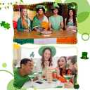 Qinyoung 4 Pcs St. Patrick's Day Shamrock Martini Glass Stemmed Hand Painted Clover Wine Glass Lucky Cocktail Glasses Bar Goblet Drinkware for Irish Theme Holiday Party Gifts