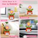 Handmade Positive Crochet Pink Sunflower Potted Plant with Card, I Love You Gift for Partner Lover, Birthday Valentines Day, Wedding Anniversary for Her Wife Girlfriend, Sunflower Desk Decor