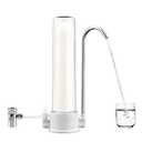 Countertop Water Filter System 8000 Gallons Food Grade ABS Plastic Faucet Water Filter with Washable Ceramic Filter Element Reduces 99% Chlorine, Heavy Metals, Sediment, Bad Taste (1 Filter Included)
