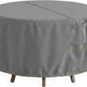 Vailge Round Patio Furniture Covers, 100% Waterproof Outdoor Table Chair Set Covers, Anti-Fading Cover for Outdoor Furniture Set, UV Resistant (Grey, 62"DIAx28"H)
