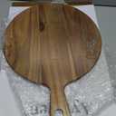Acacia Wood Cutting Board with Handle Wooden Chopping Board Round Cutting Boards for Kitchen Decor Large Charcuterie Board Tray Teak Meat Cheese Board Bread Serving Platter Butcher Block Pizza Board