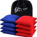 Set of 8 Regulation Cornhole Bags Double Sided, Weather Resistant Bean Bags for Cornhole Toss Game, Corn Hole Beans Bags with Tote Bag (Red/Blue)