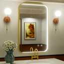 24x36 Inch LED Mirror for Bathroom, 3000K/4500K/6000K, Gold Frame Lighted Bathroom Vanity Mirror with Lights, Stepless Dimmable, Anti-Fog, Memory Function, Wall Mounted, Horizontal/Vertical