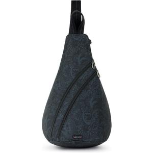 Sakroots On The Go Large Sling Backpack in Eco-Twill, Convertible Crossbody Bag, Black Spirit Desert