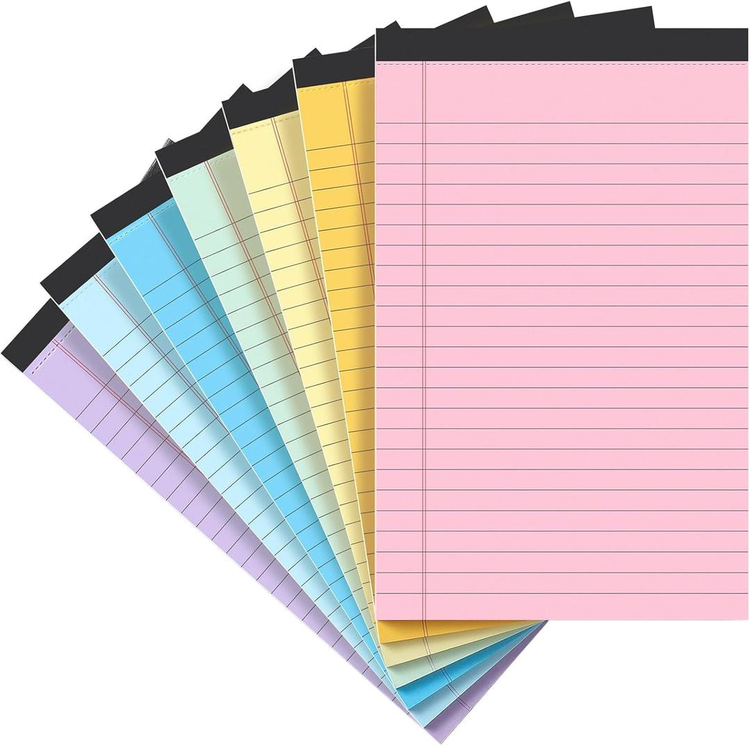 VITEVER Note Pads 5x8,[7 Pack] Colorful Narrow Ruled Legal Pads,Micro Writing Pads Perforated Lined Note Paper for Study,Office,To-Do Lists,30 Sheet/notepad, Multicolor (7 different colors)