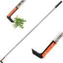 58in Crack Weeder with Spring Steel L-Shaped Blade Adjustable Stainless Steel Handle Garden Crevice Weeding Tool for Sidewalks, Driveways, and Patios