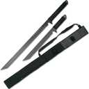BladesUSA HK-1067 Twin Ninja Swords, Black, 18-Inch and 26-Inch Lengths