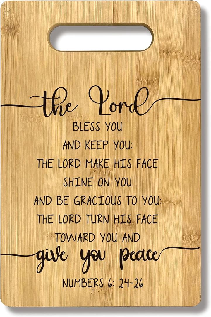 FONDCANYON Christian Religious Gifts For Women, The Lord Bless You And Keep You Christian Kitchen Bamboo Cutting Board Decor, Christian Scripture Biblical Kitchen Cutting Boards Gifts For Women
