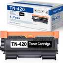 TN420 TN-420 Black Toner Cartridge Replacement for Brother TN420 TN450 HL-2130 HL-2230 HL-2250DN MFC-7240 MFC-7360N MFC-7460DN MFC-7860DW DCP-7060D DCP-7065D Intellifax-2840 2940 Printer 1 Pack