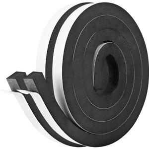 Kikerike Self Adhesive Foam Tape Weatherstrip 1/in x 3/4In x 13Ft High Density Foam Insulation Strips Seal Weather Stripping with Strong Adhesive for Door and Window Sound Isolation Soundproofing