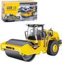 1/60 Scale Metal Large Road Roller Toy, Metal Construction Vehicles Model Toy, Outdoor Sandbox Car Toys, Birthday Gift Toddler Boy Kid Child